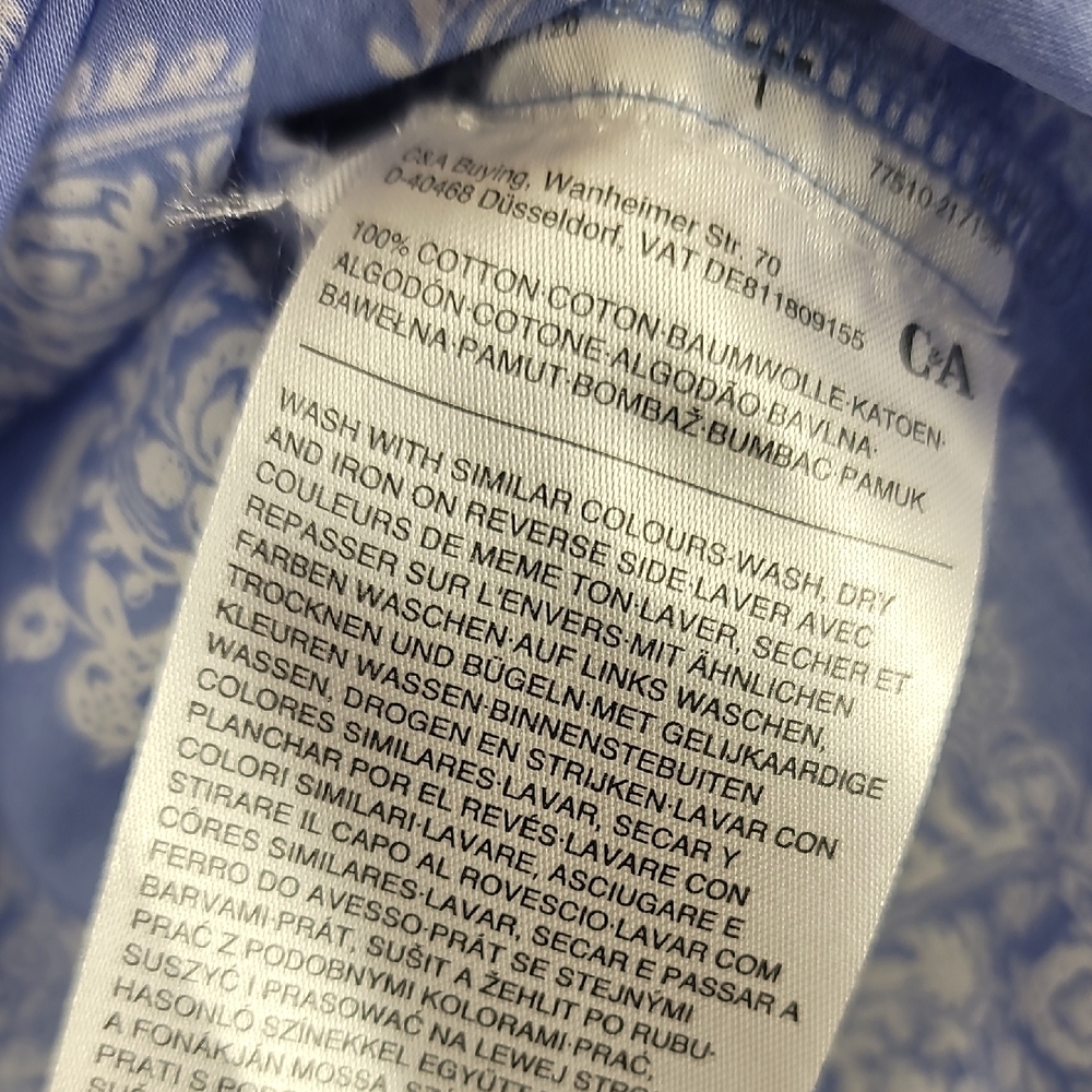 C&A Blue Paisley Print Boxy Buttoned Blouse - Picture 5 of 7